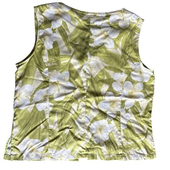 Vintage‎ Pineapple Moon 100% Silk Crop Top Sz Medium Hawaiian Sleeveless Floral - Picture 5 of 6